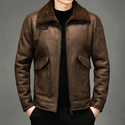 Elegante Herren Lederjacke im Vintage-Stil