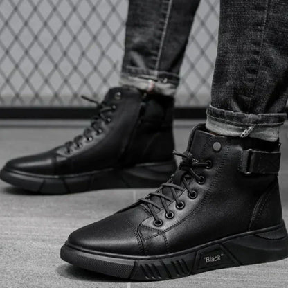 Elegante Herren-Lederstiefel in Schwarz