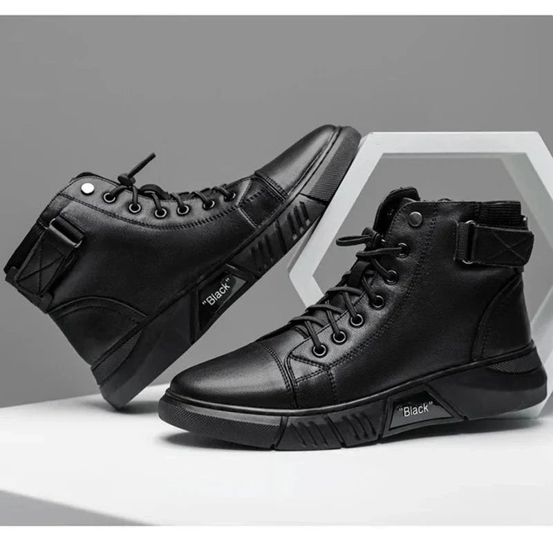 Elegante Herren-Lederstiefel in Schwarz