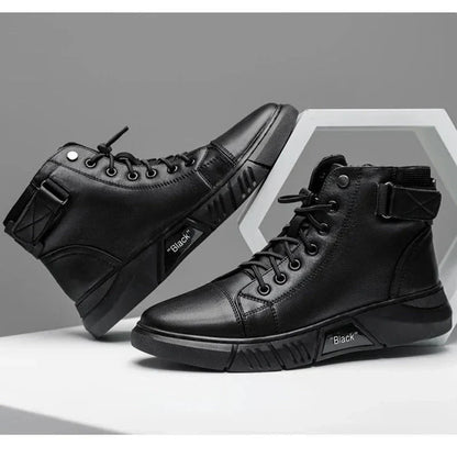 Elegante Herren-Lederstiefel in Schwarz