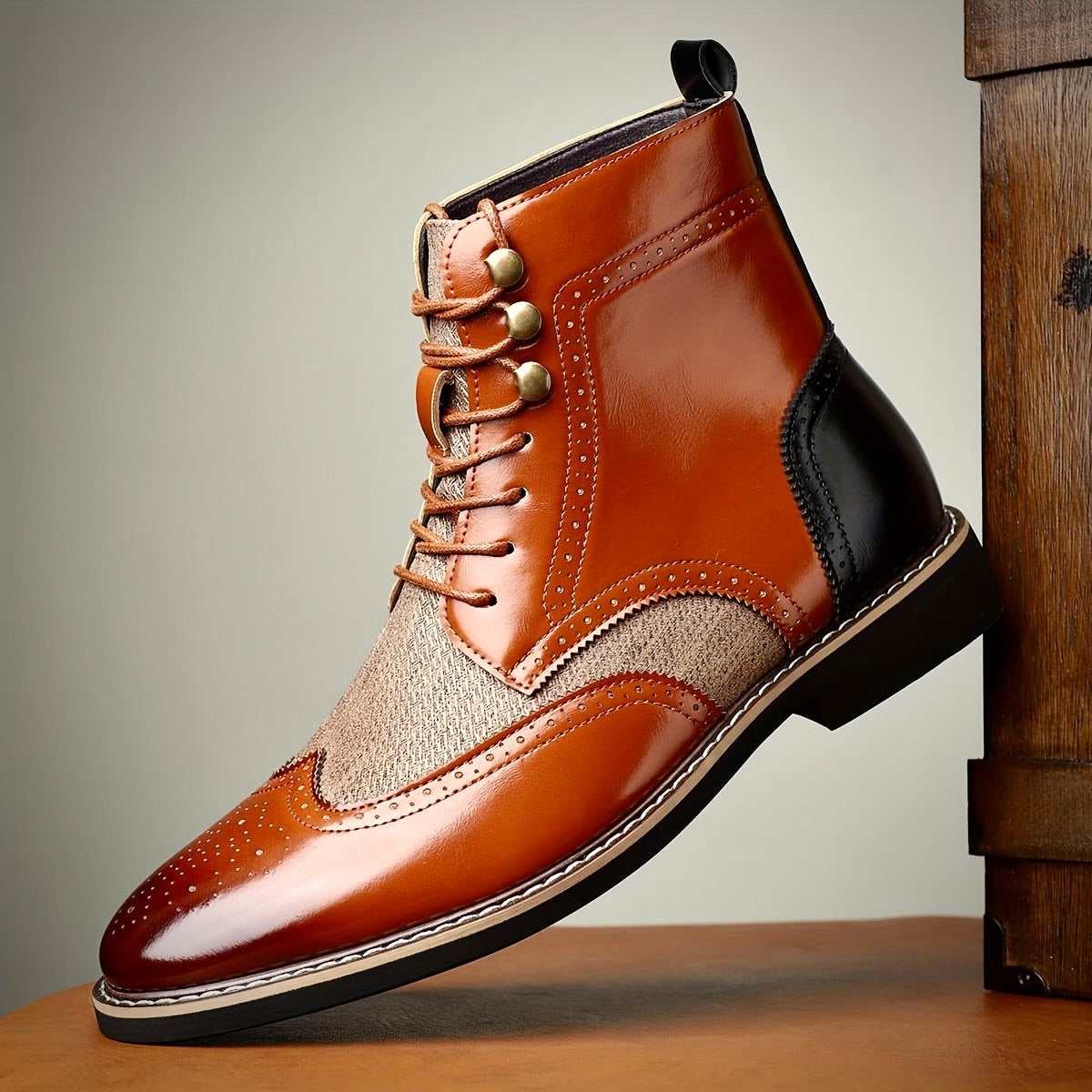 Elegante Herren Oxford Lederstiefel