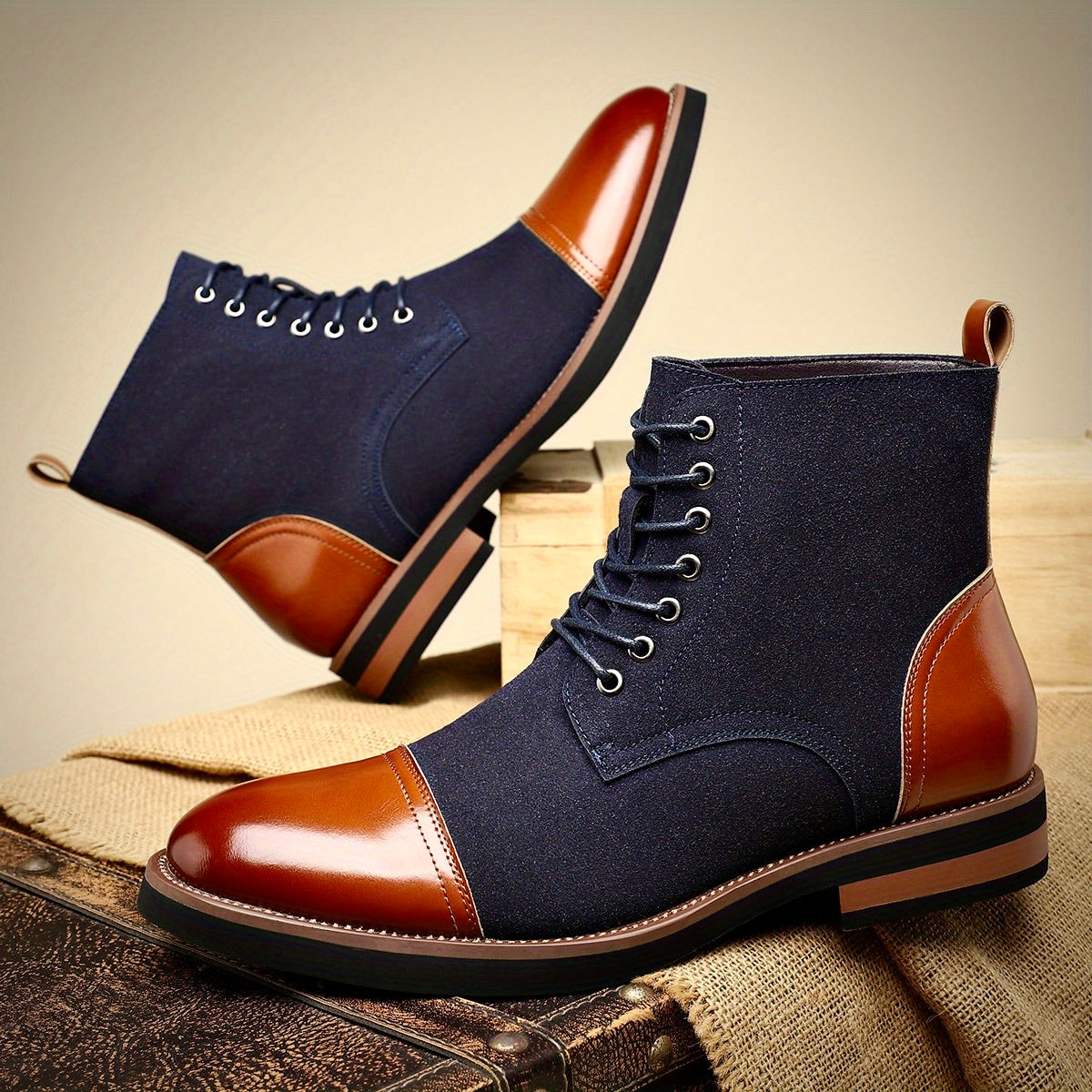 Elegante Herren Oxford Lederstiefel