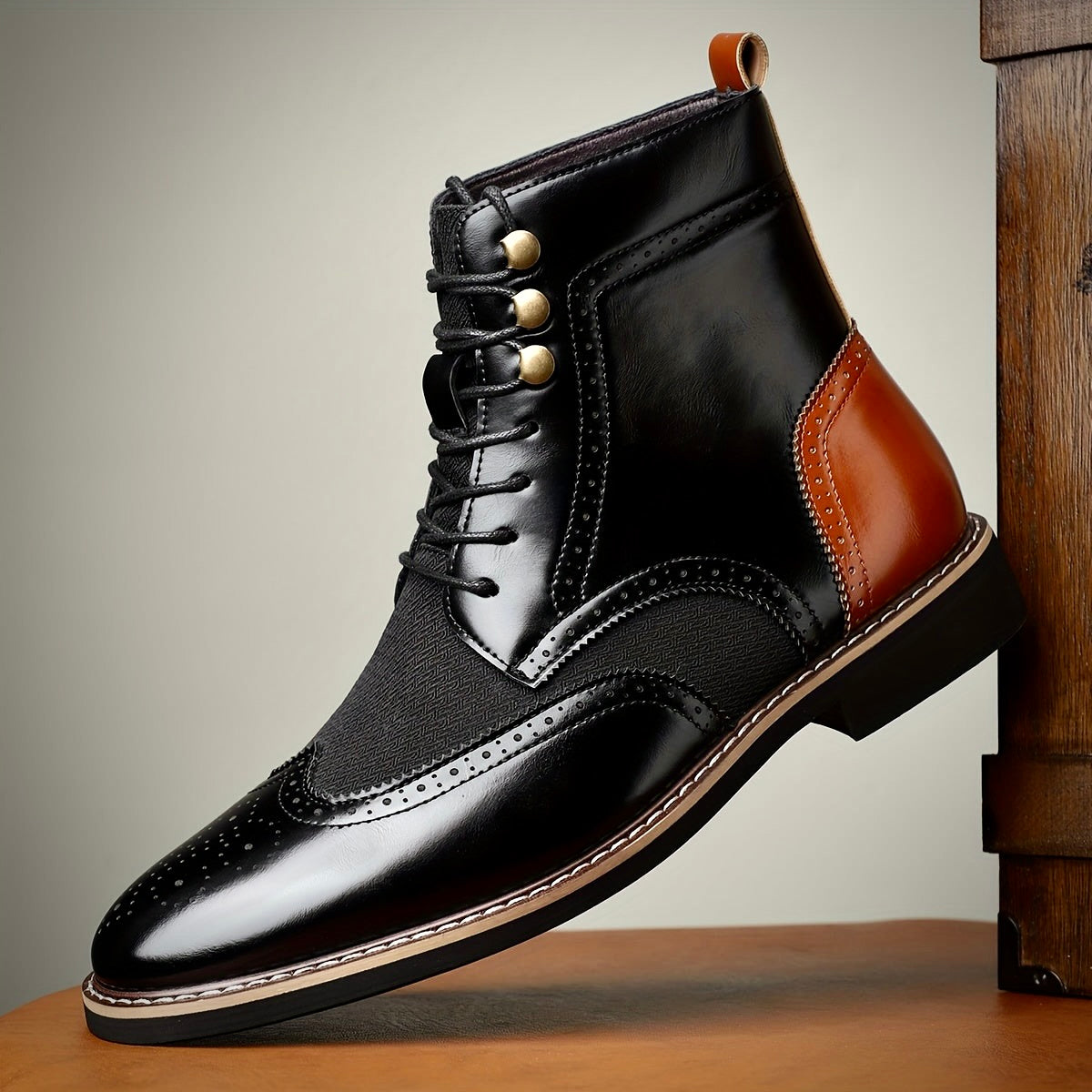 Elegante Herren Oxford Lederstiefel