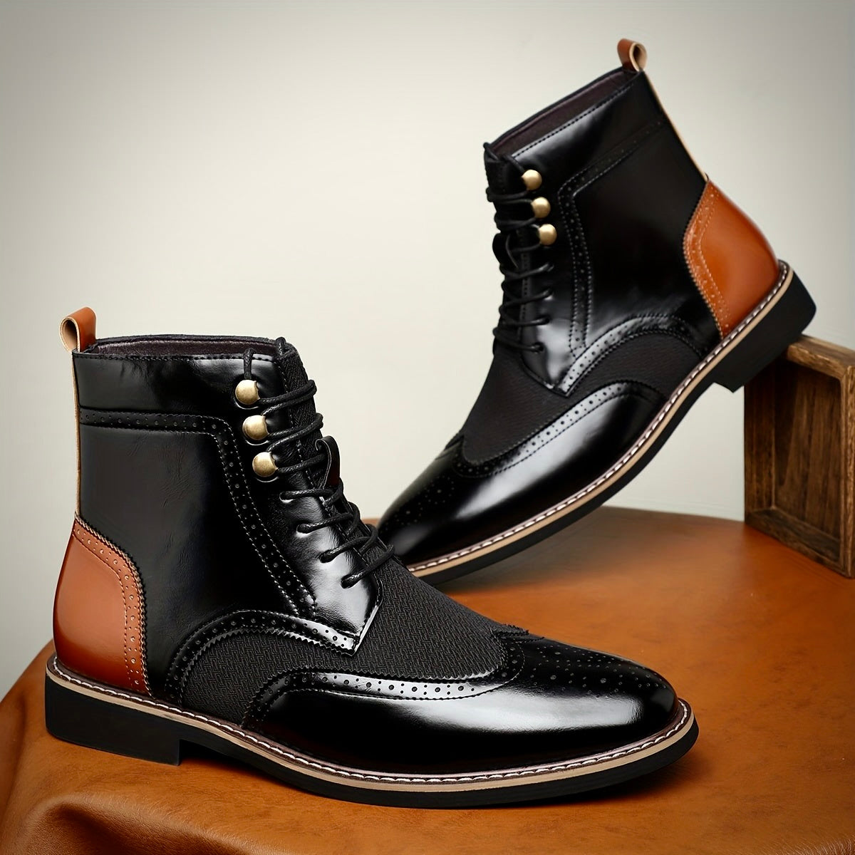 Elegante Herren Oxford Lederstiefel
