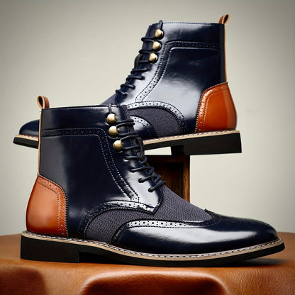 Elegante Herren Oxford Lederstiefel