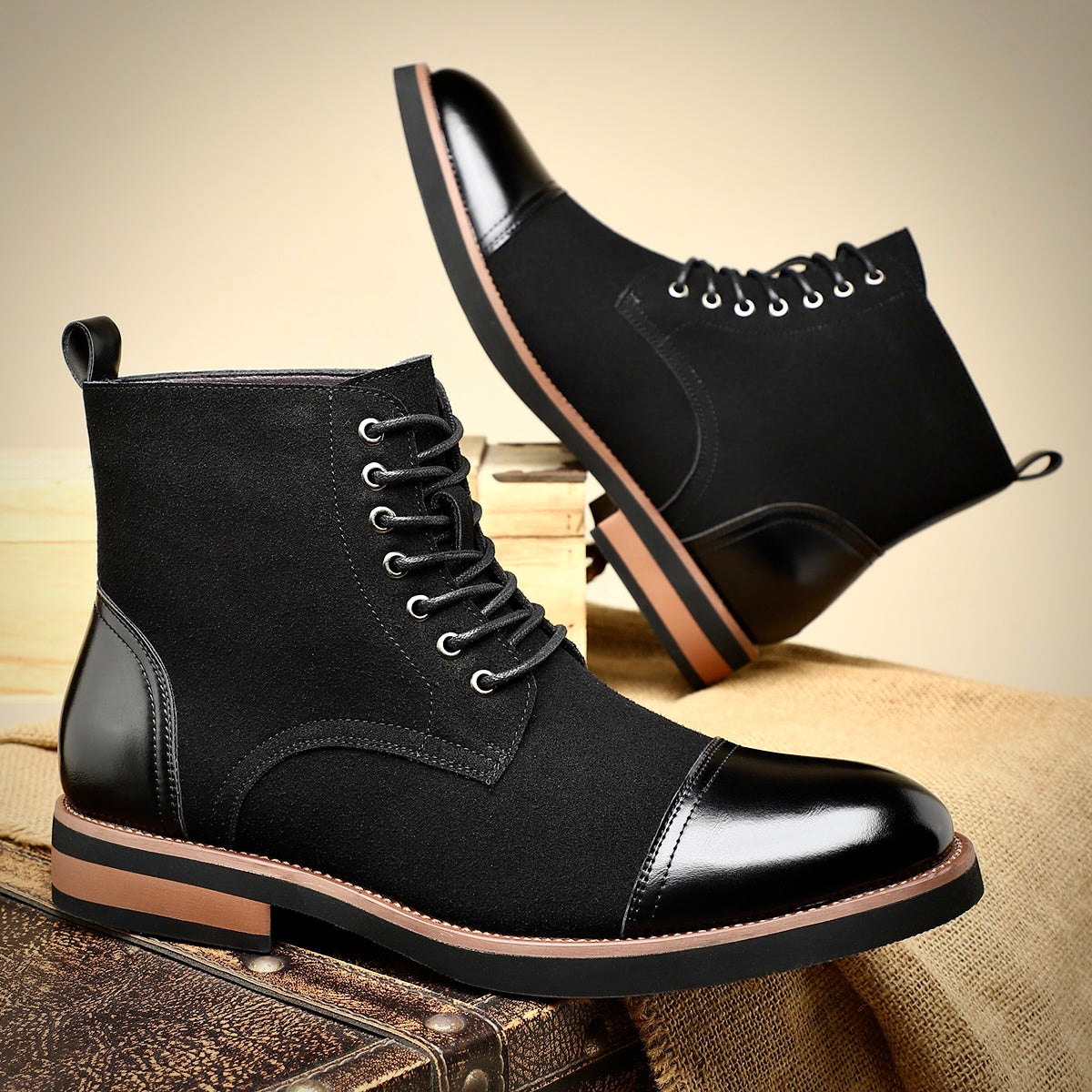 Elegante Herren Oxford Lederstiefel