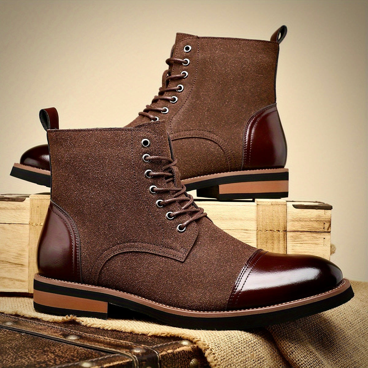 Elegante Herren Oxford Lederstiefel