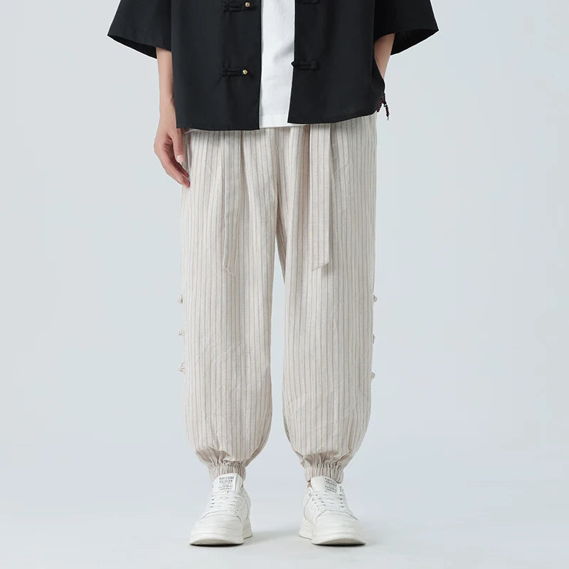 Elegante Herren Sommerhose aus Baumwolle-Leinen – Marcelino