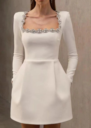 Elegantes A-Linien-Kleid 'Natalie' mit Blumenmuster und Strassbesatz