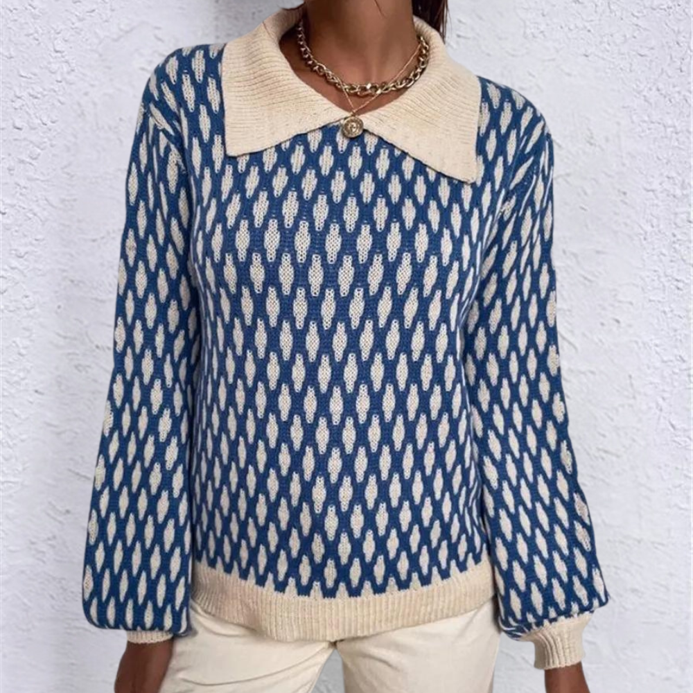 Elegantes Damen-Pullover Modell Bronwen mit modischem Kragen