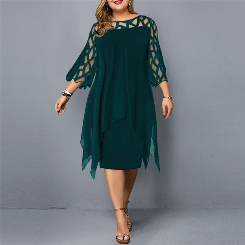 Elegantes Rosalie Plus-Size Midi-Kleid