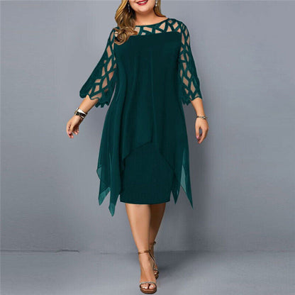 Elegantes Salome Midi-Kleid in großen Größen