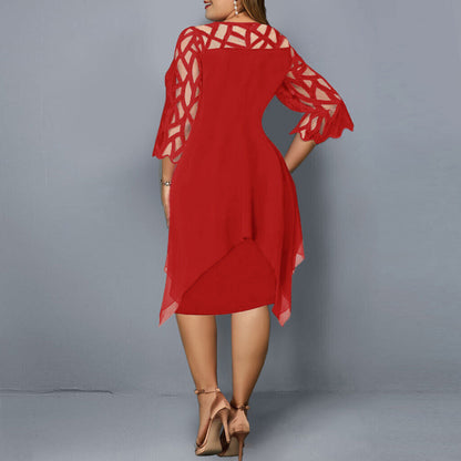 Elegantes Salome Midi-Kleid in großen Größen