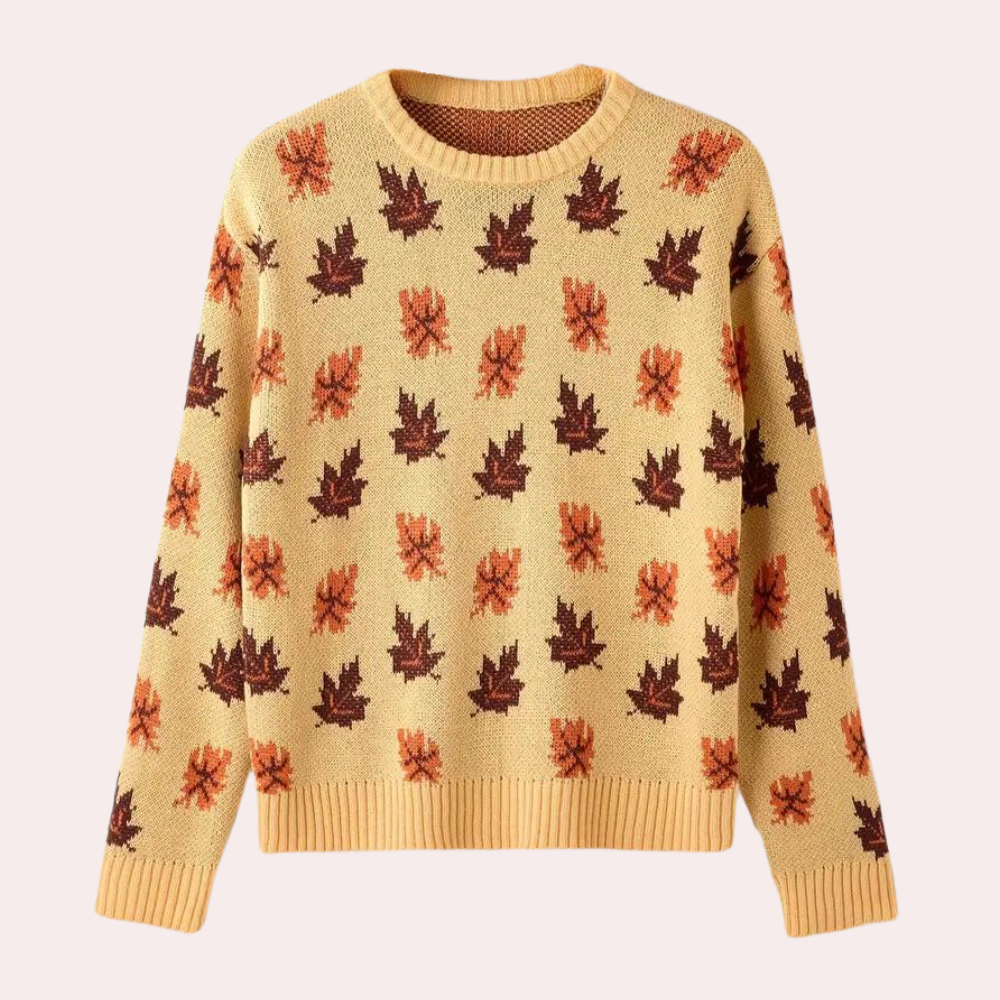 Elegantly feminine Nerina pullover with sophisticated leaf pattern