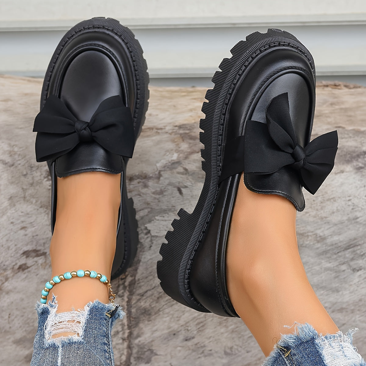 EleganzaWalk™ – Stilvolle Plateau Loafer für Damen mit Komfortsohle