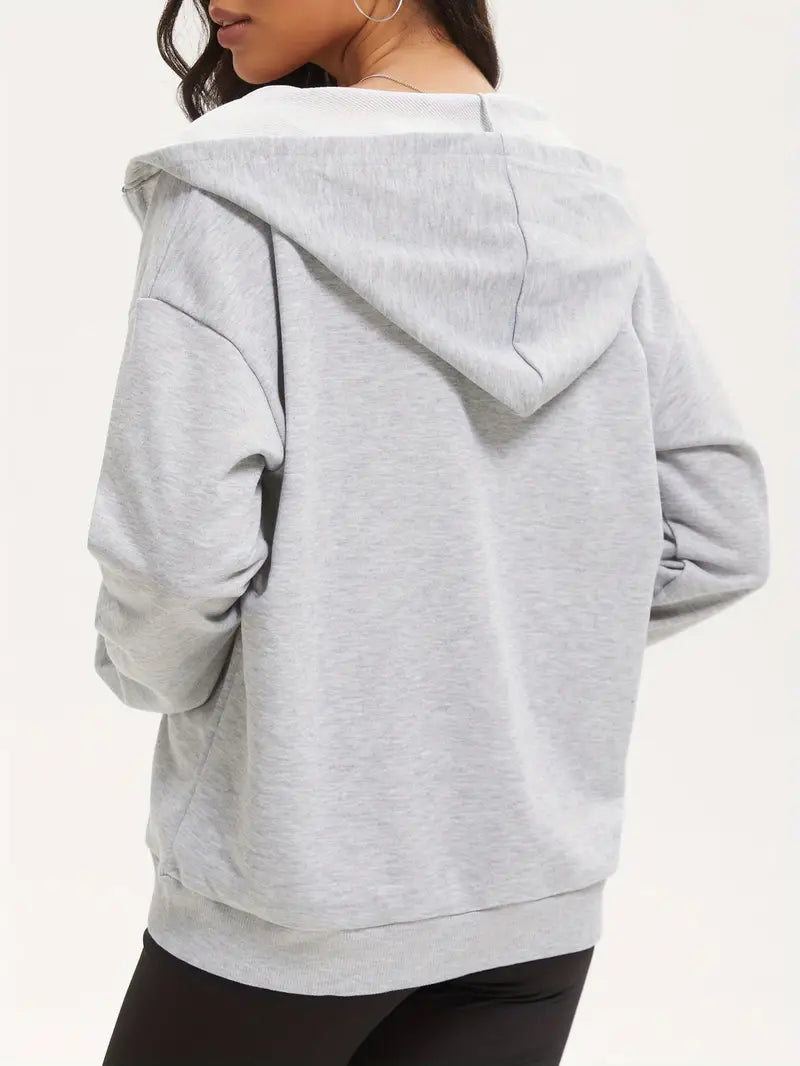 Ellessyn Damen Kapuzenpullover mit Liebe Herz Musterdruck, Langarm