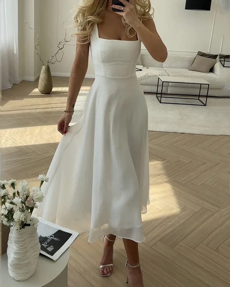Emmachic™ – Elegantes Frauenkleid aus Leichtem Seidenmousselin