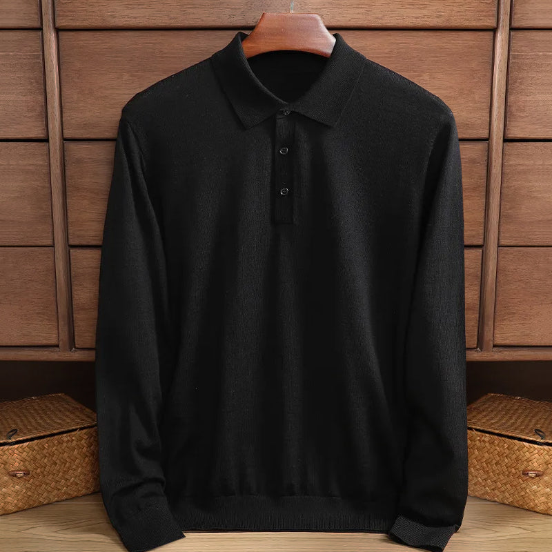 Entspanntes Langarm-Poloshirt Rick