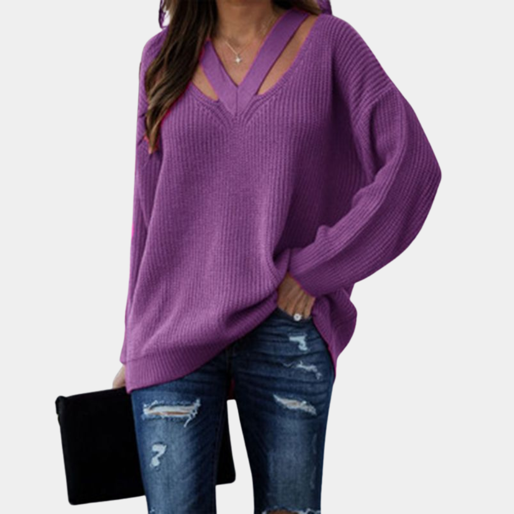 Eva Damenpullover: Elegantes V-Neck Design