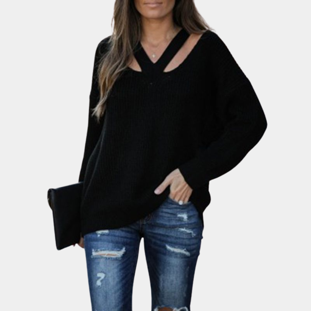 Eva Damenpullover: Elegantes V-Neck Design