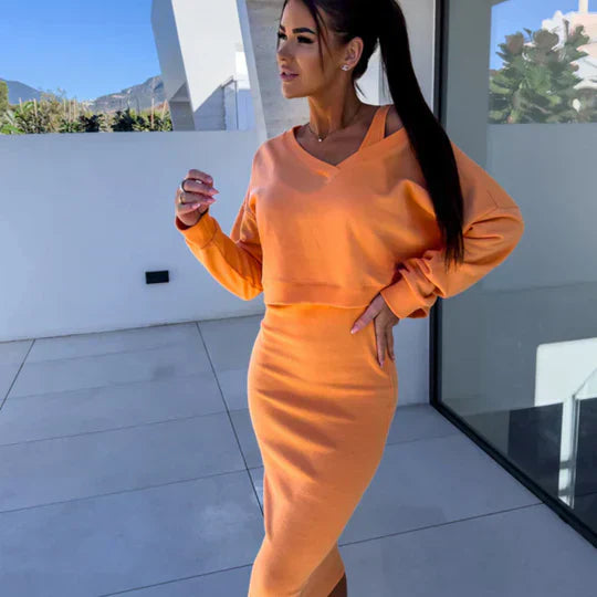 Evelyn Set: Casual Sweatshirt and Dress