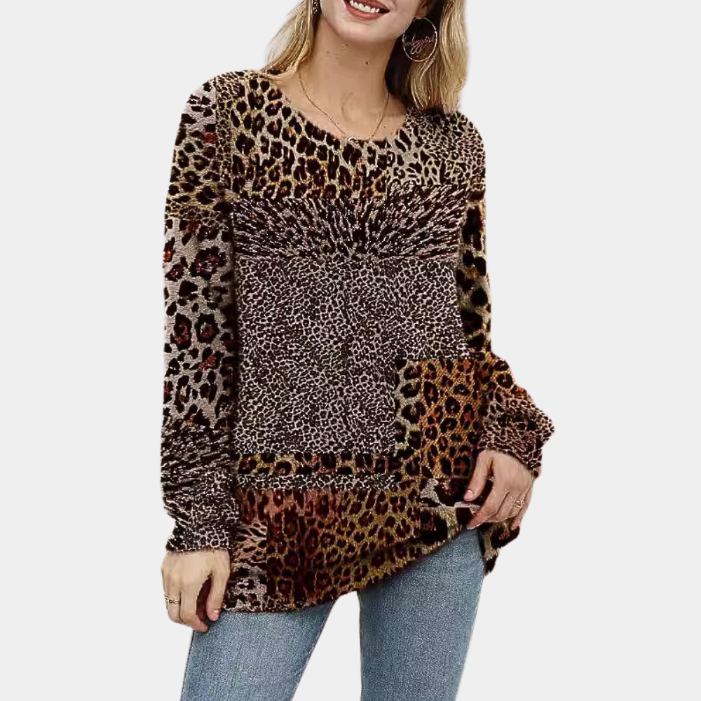 Exklusiver Damenpullover mit beeindruckendem Leopardenmuster - MARTHA