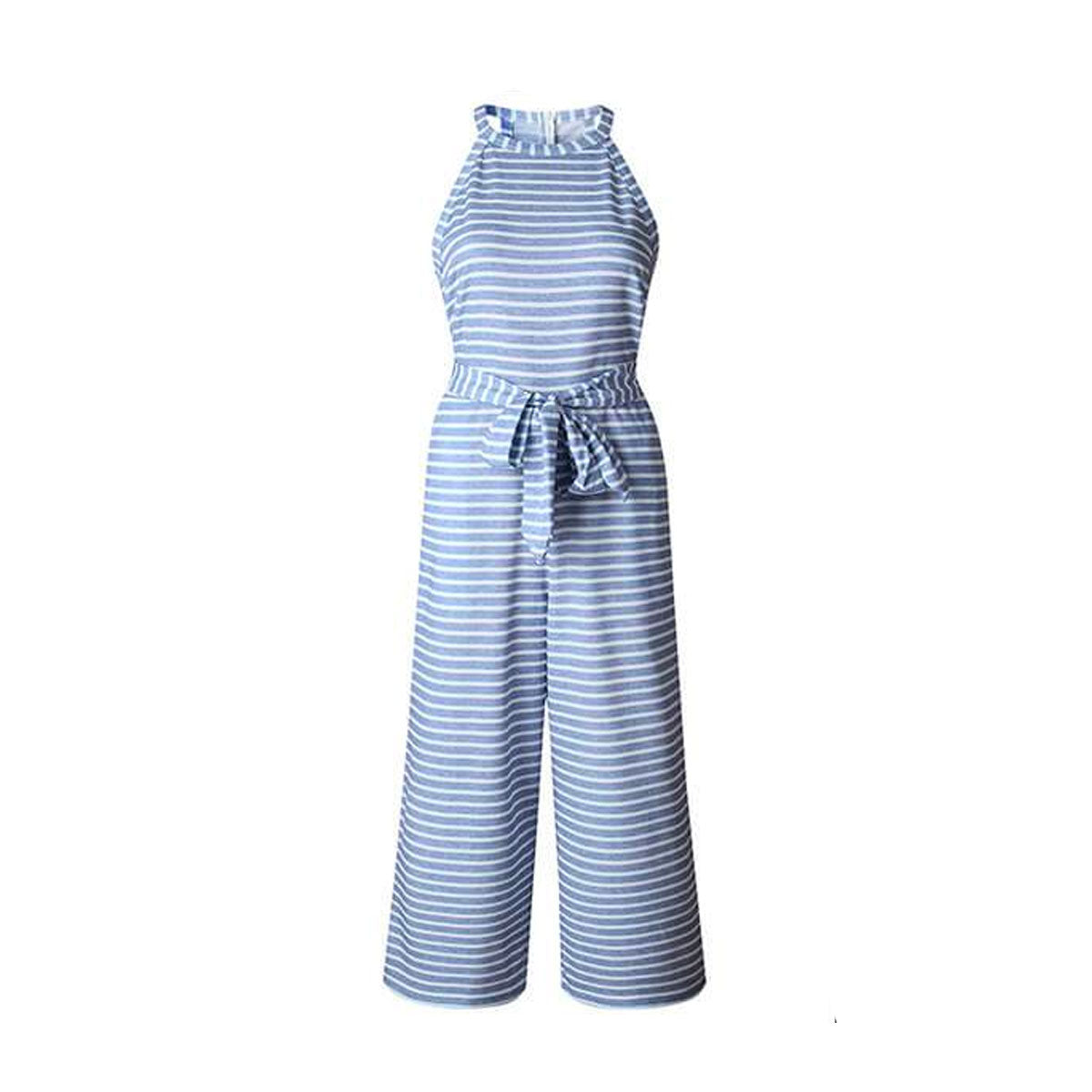 Damen Jumpsuit Taillengürtel Streifen Elegant - Elarova