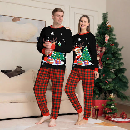 Familien Weihnachts-Pyjama Set – Eltern-Kind Partnerlook Schlafanzüge für Weihnachten