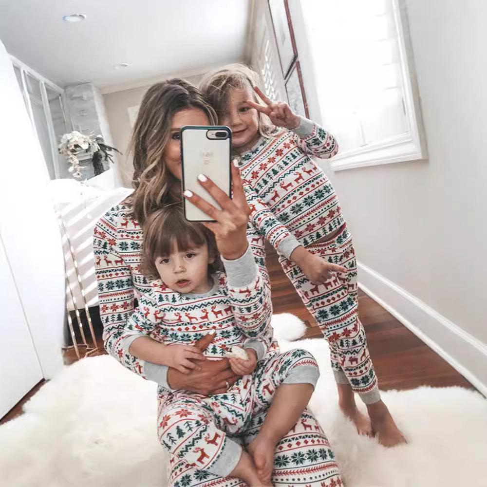 Familien Weihnachts-Pyjama Set – Eltern-Kind Partnerlook Schlafanzüge für Weihnachten