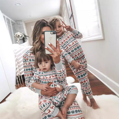 Familien Weihnachts-Pyjama Set – Eltern-Kind Partnerlook Schlafanzüge für Weihnachten