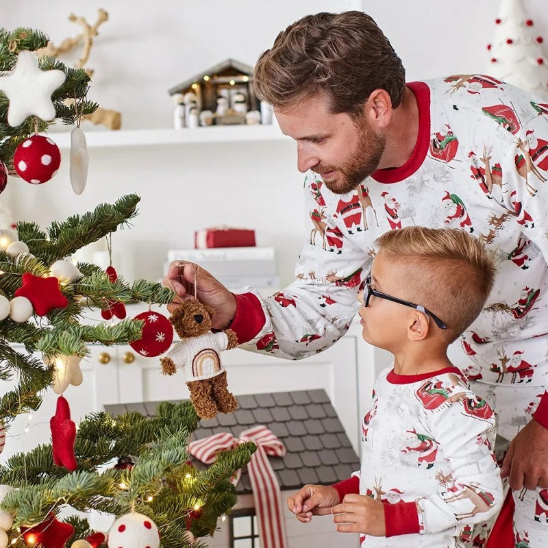 Familien Weihnachts-Pyjama Set – Eltern-Kind Partnerlook Schlafanzüge für Weihnachten