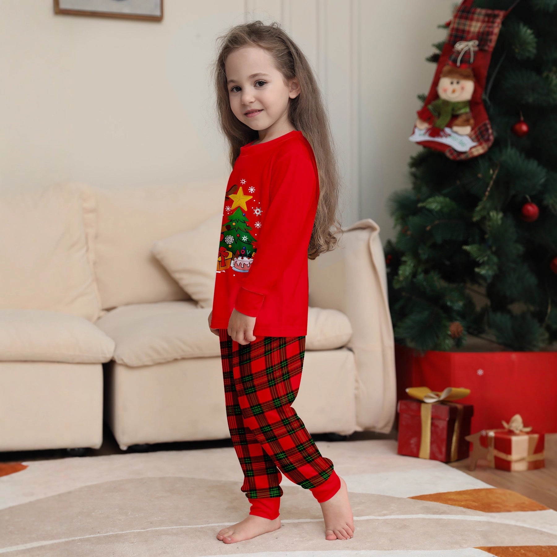Familien Weihnachts-Pyjama Set – Eltern-Kind Partnerlook Schlafanzüge für Weihnachten