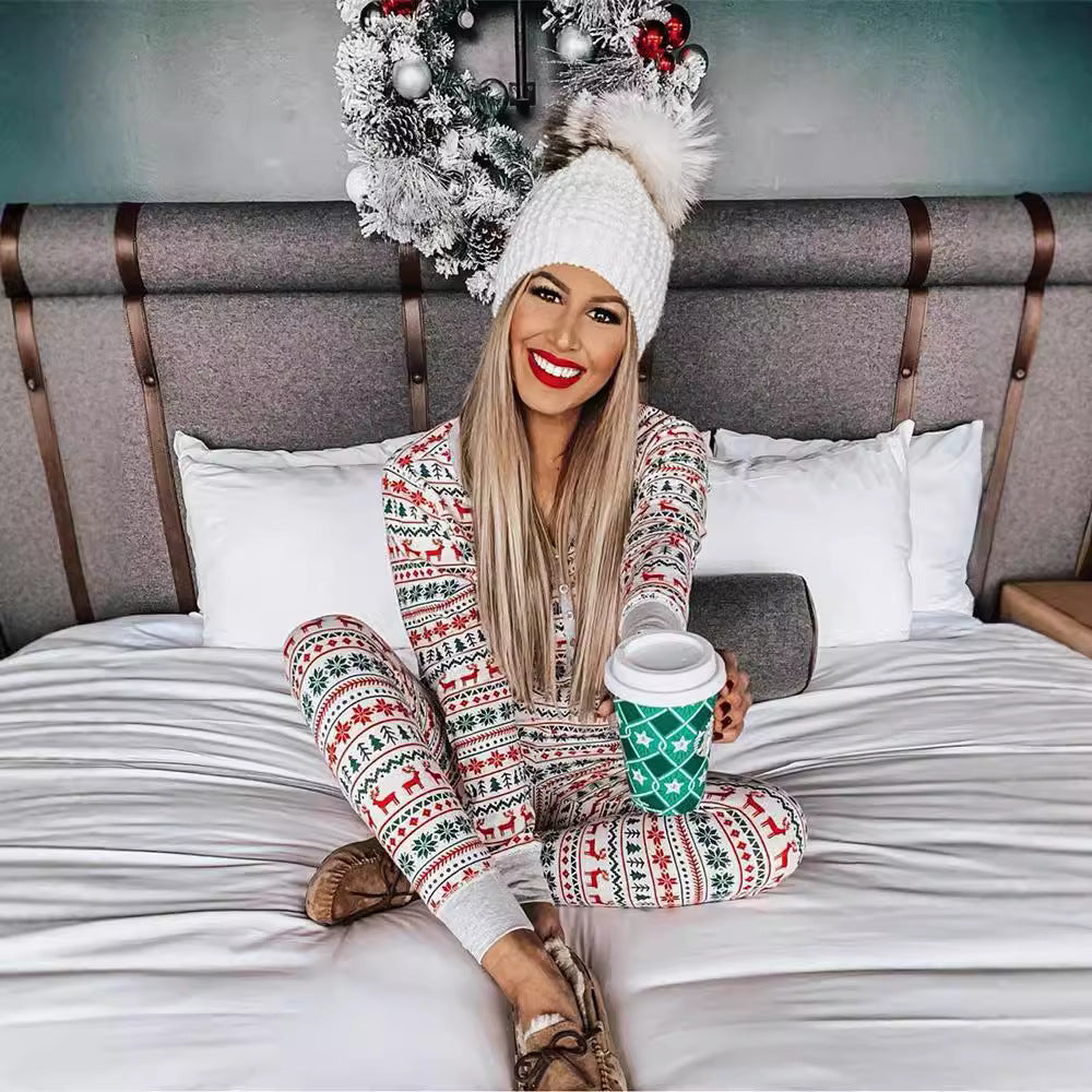 Familien Weihnachts-Pyjama Set – Eltern-Kind Partnerlook Schlafanzüge für Weihnachten