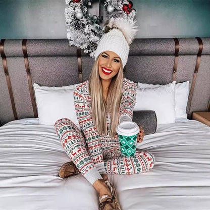 Familien Weihnachts-Pyjama Set – Eltern-Kind Partnerlook Schlafanzüge für Weihnachten