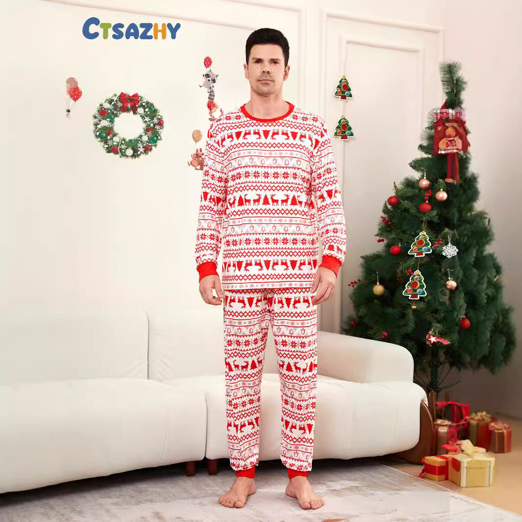 Familien Weihnachts-Pyjama Set – Eltern-Kind Partnerlook Schlafanzüge für Weihnachten