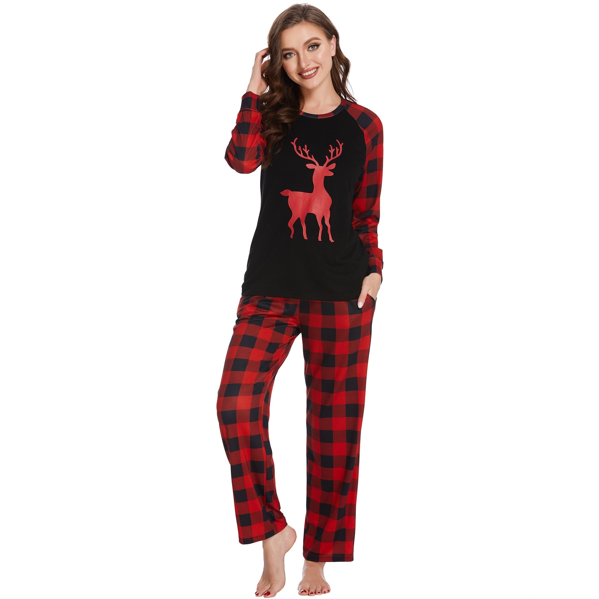 Familien Weihnachts-Pyjama Set – Eltern-Kind Partnerlook Schlafanzüge für Weihnachten
