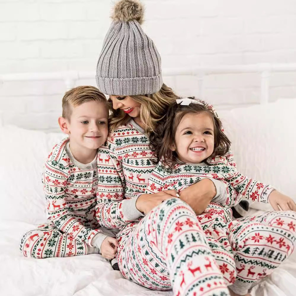 Familien Weihnachts-Pyjama Set – Eltern-Kind Partnerlook Schlafanzüge für Weihnachten