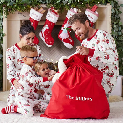 Familien Weihnachts-Pyjama Set – Eltern-Kind Partnerlook Schlafanzüge für Weihnachten
