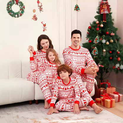 Familien Weihnachts-Pyjama Set – Eltern-Kind Partnerlook Schlafanzüge für Weihnachten