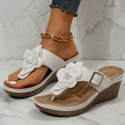 Floranya™ – Damen Plateau Sandalen mit Elegantem Blumendetail und Komfort 3