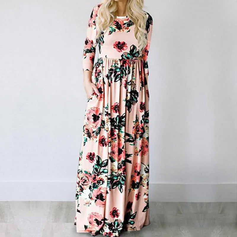 Floravita™ – Elegantes Geblümtes Maxikleid im Boho Stil