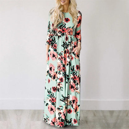 Floravita™ – Elegantes Geblümtes Maxikleid im Boho Stil