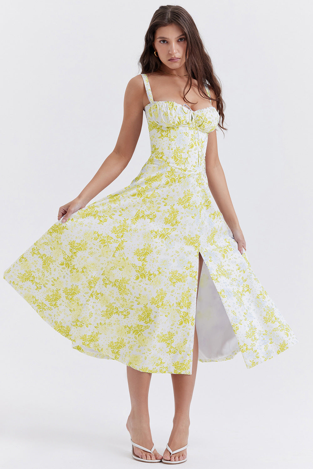 Floraviva™ – Kleid Damen Hochzeitsgast mit Floral Print