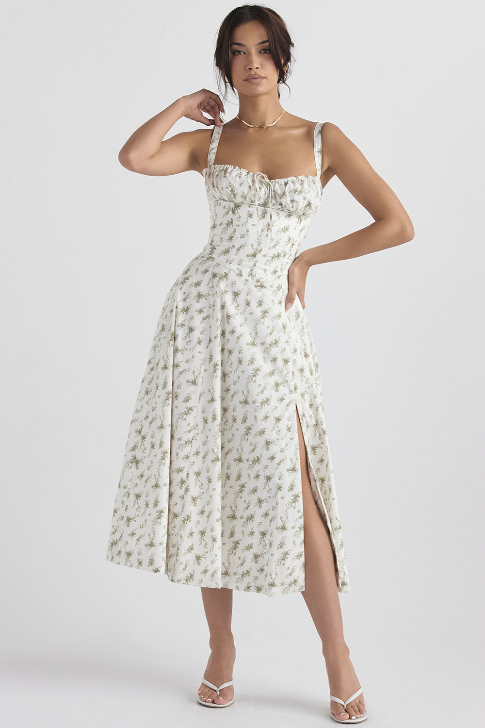 Floraviva™ – Kleid Damen Hochzeitsgast mit Floral Print