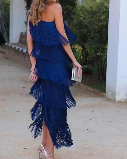 FranjaLux™ – Elegantes Damenkleid mit stilvollen Fransen