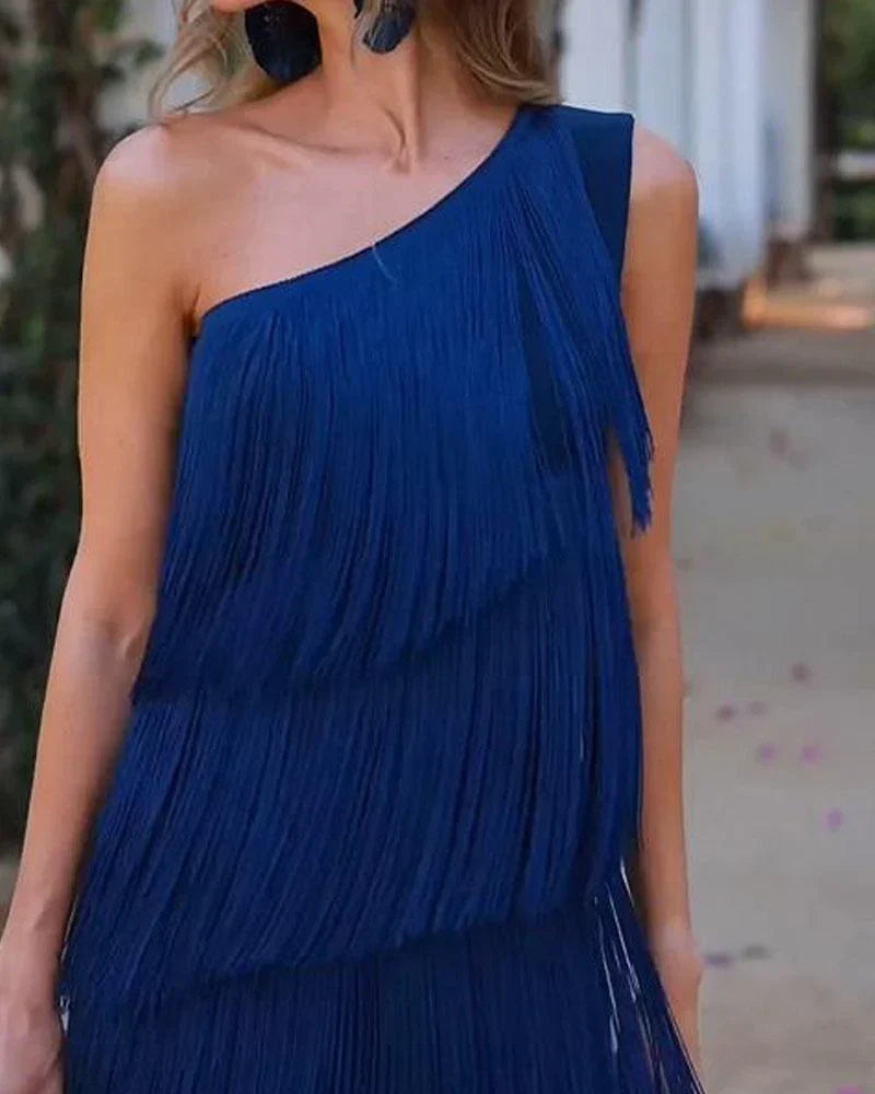 FranjaLux™ – Elegantes Damenkleid mit stilvollen Fransen