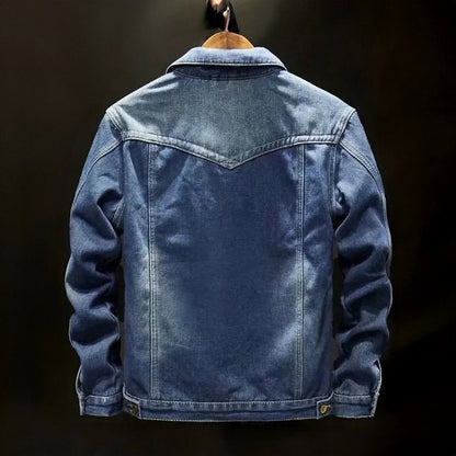 Gefütterte Herren Jeansjacke mit Fleece-Innenfutter
