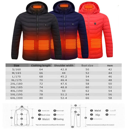 Gefütterte Herrenjacke mit Stehkragen und Kapuze – Baumwoll-Winterjacke mit Wattierung – Warme, leichte Übergangsjacke für kaltes Wetter – Atmungsaktive Outdoorjacke
