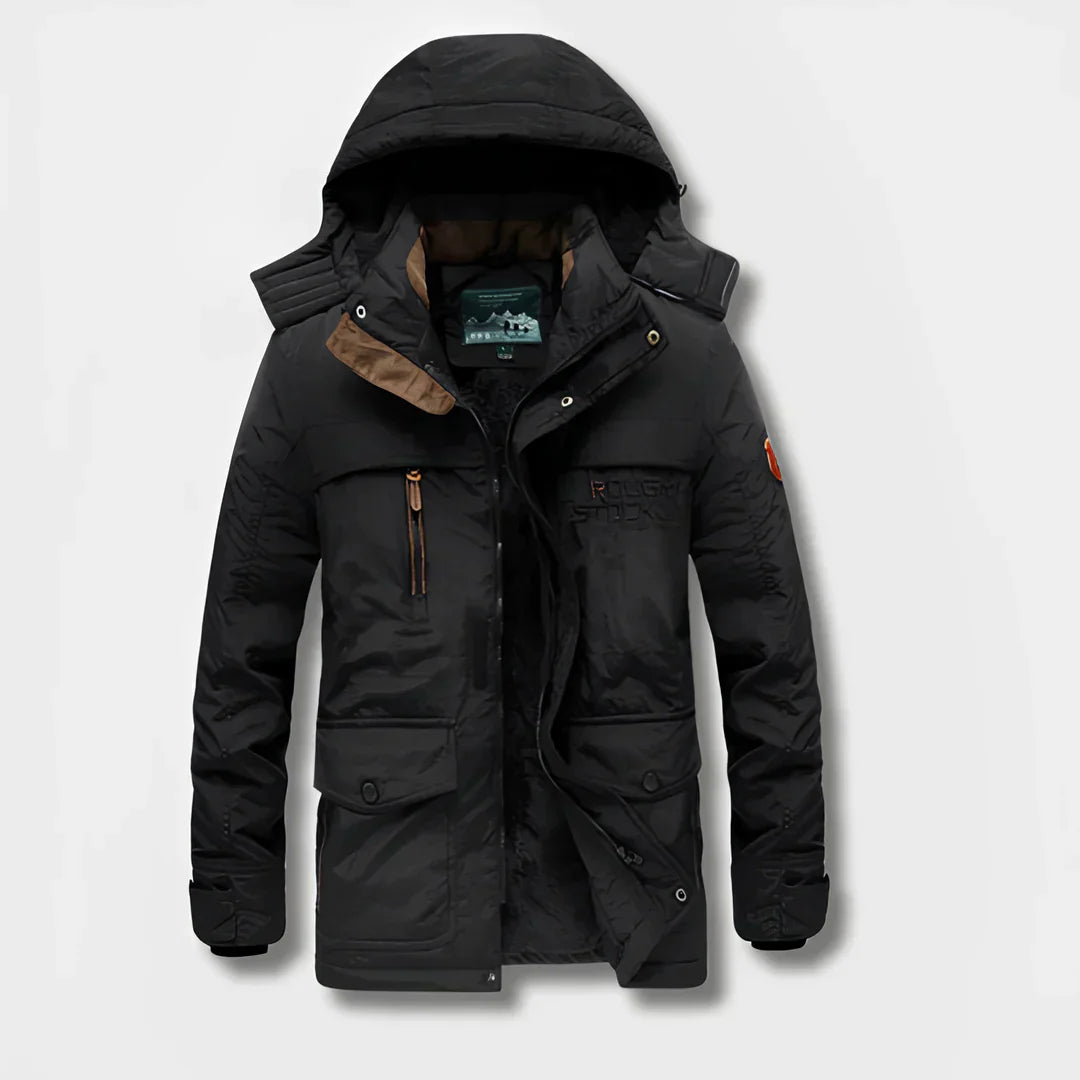 Gefütterter Parka mit Kapuze und mehreren Taschen - Eric
