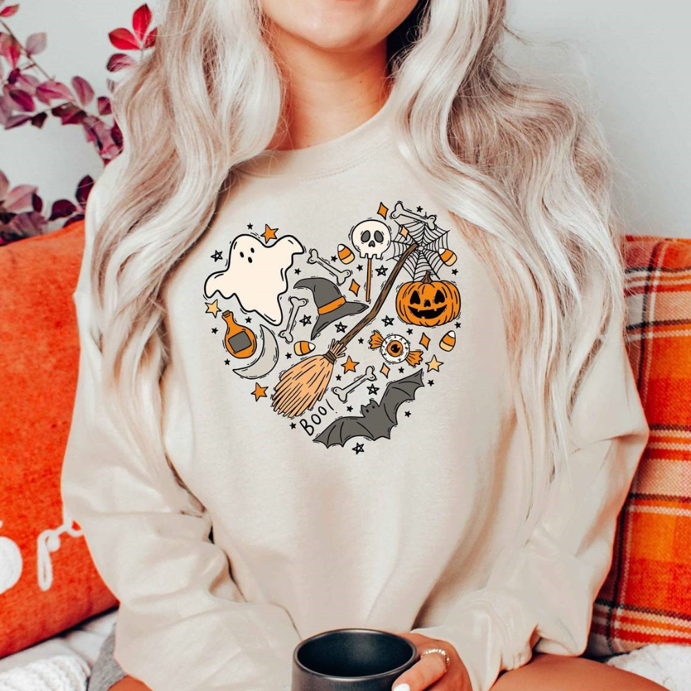 Gemütliches Halloween-Sweatshirt für Damen in entspannter Passform von Emese